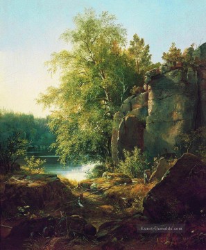  klassisch - Blick auf Valaam Insel 1858 klassische Landschaft Ivan Ivanovich Wald